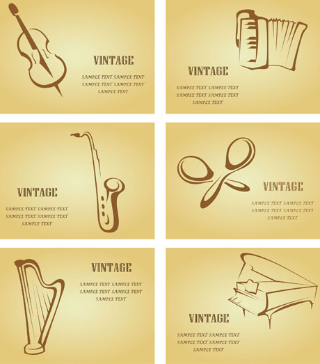 简约音乐主题卡片矢量素材