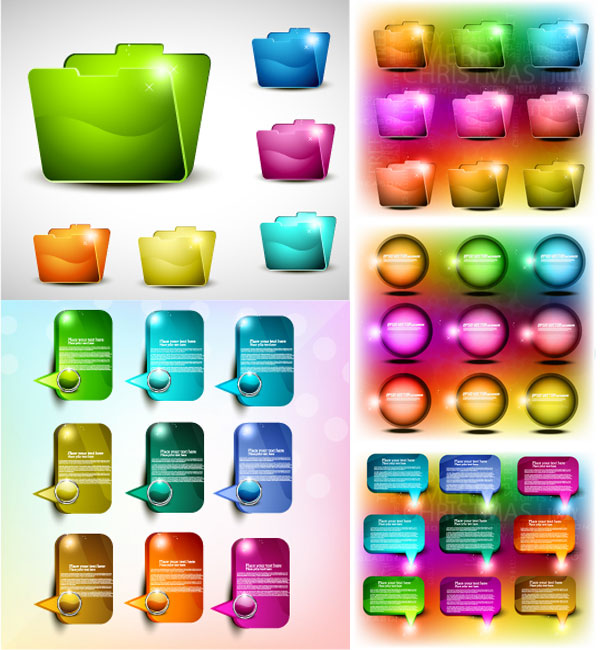 五彩缤纷网页设计元素矢量素材