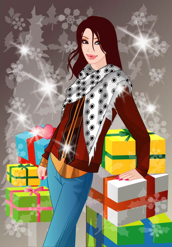 冬天女性矢量10