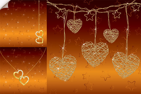 心型项链吊坠矢量素材