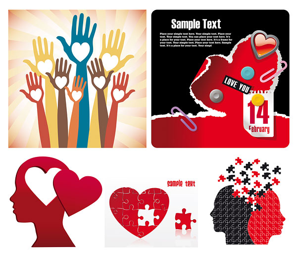 情人节创意元素矢量素材