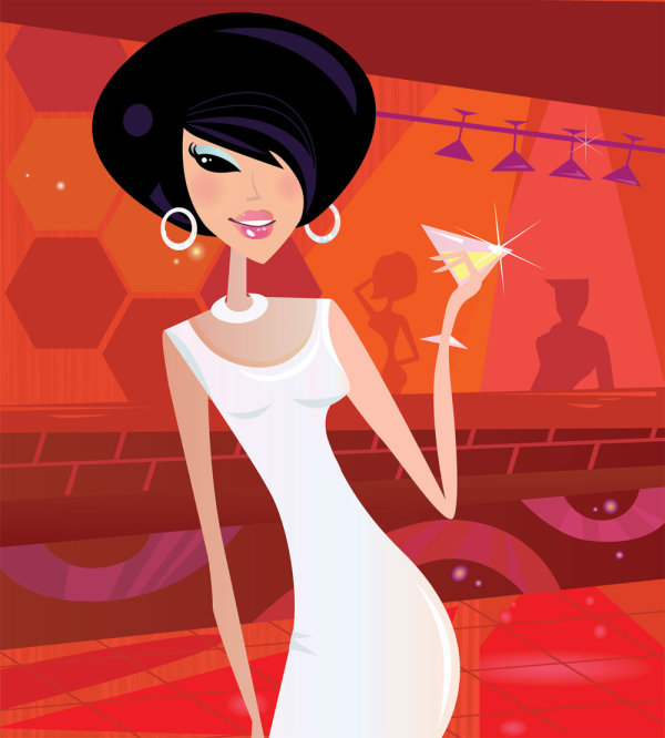 卡通美女插画05&mdash;&mdash;矢量素材