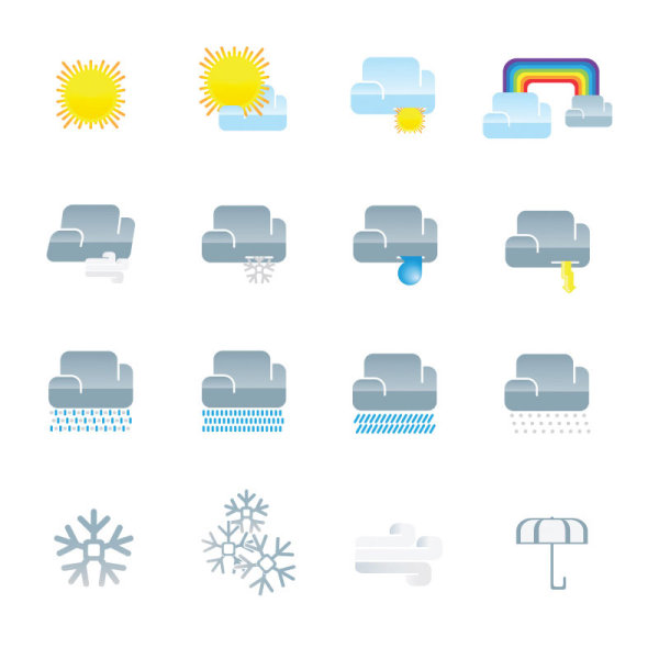 精美天气图标02&mdash;&mdash;矢量素材