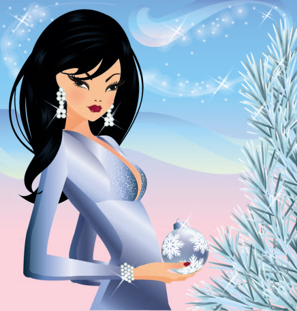 卡通四季美女01&mdash;&mdash;矢量素材