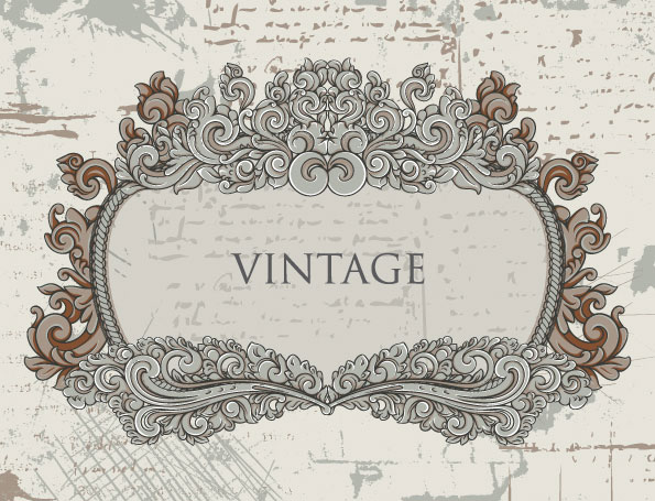 欧式华丽复古花边矢量素材-2