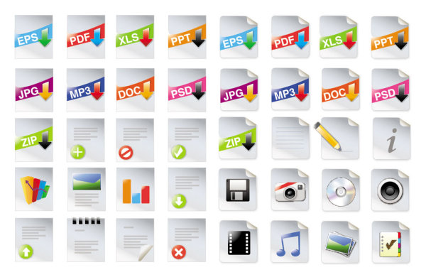 卷角纸质图标&mdash;&mdash;矢量素材