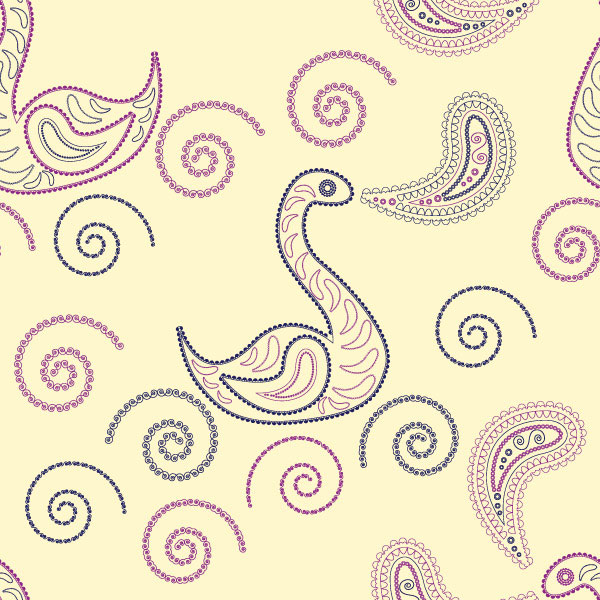 特别的动物图案花纹矢量素材-5