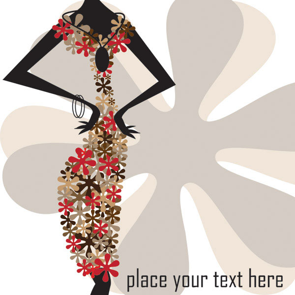 花朵女人矢量素材