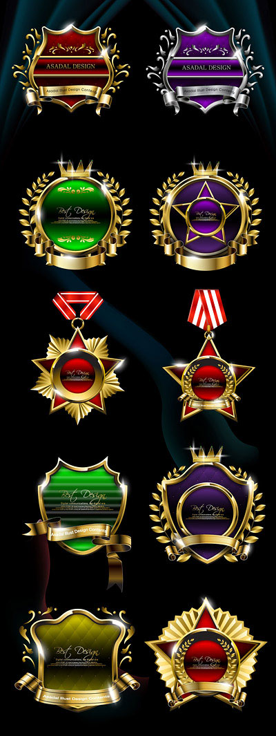 高质感徽章矢量素材-3