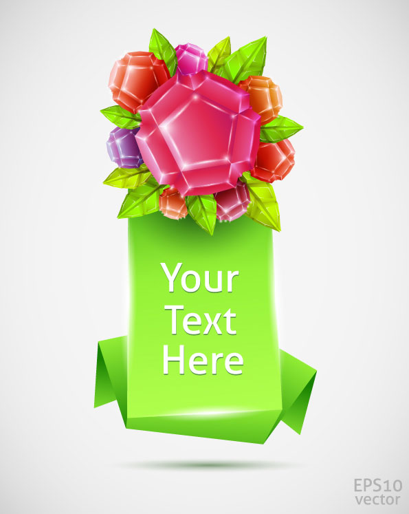 立体折叠式装饰图形矢量素材-4