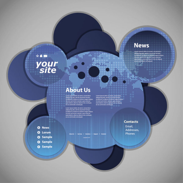 圆形网页模板03——矢量素材