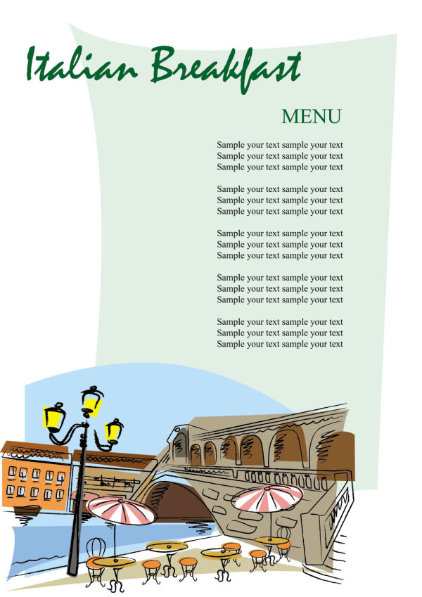 浪漫手绘菜单02——矢量素材