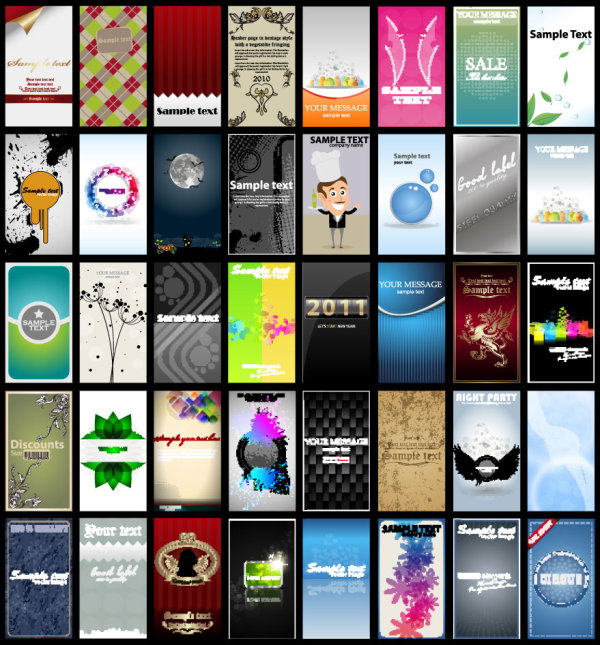 绚丽色彩的名片模板03&mdash;&mdash;矢量素材