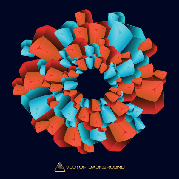 绚丽的立体方块03&mdash;&mdash;矢量素材