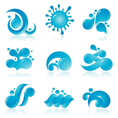Waves cartoon patterns 03 - Vector