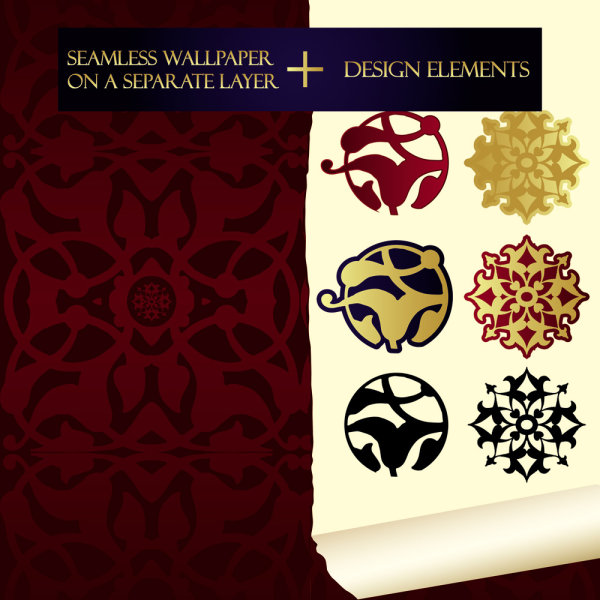 精美花纹样式05——矢量素材