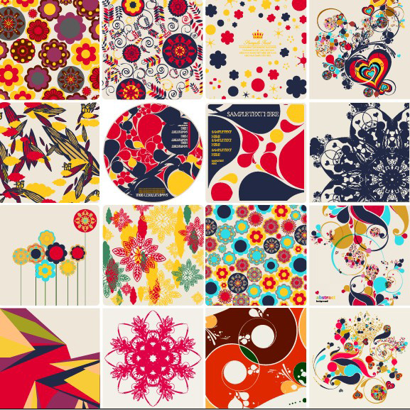 五彩缤纷的花艺元素&mdash;&mdash;矢量素材