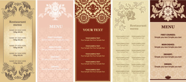 华丽餐厅菜单&mdash;&mdash;矢量素材