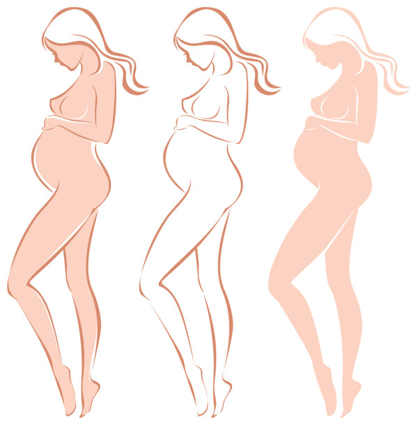 准妈妈剪影05——矢量素材