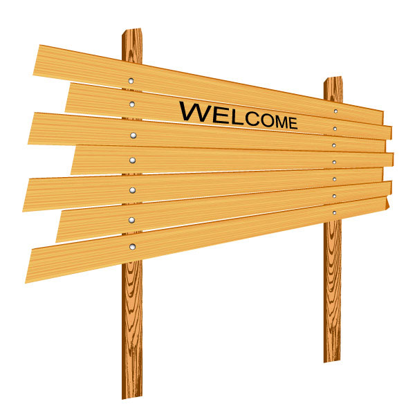 卡通木板标牌04——矢量素材