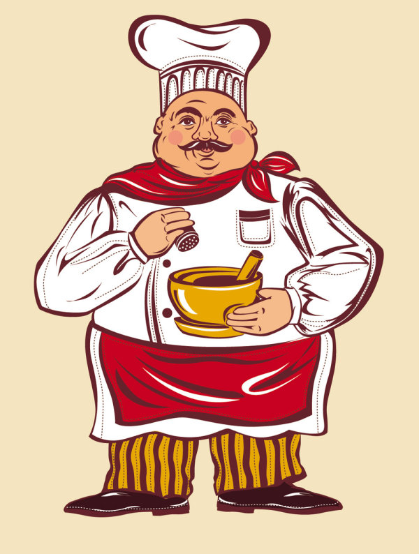 卡通人物形象厨师03——矢量素材