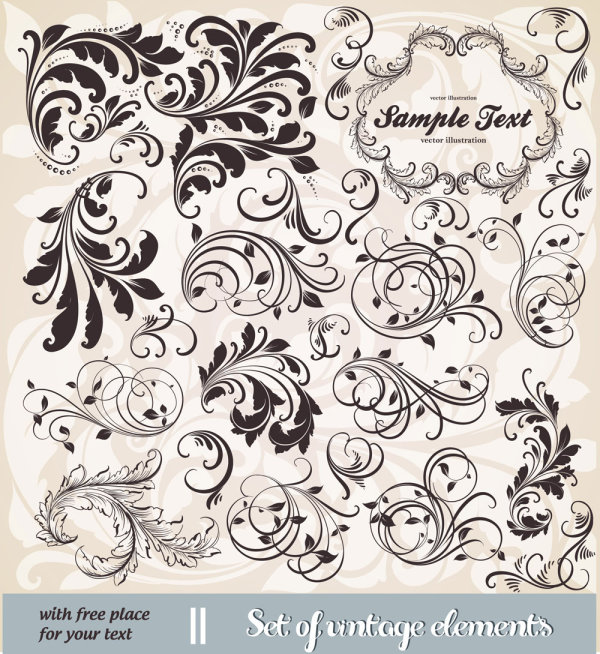 欧式花纹元素08&mdash;&mdash;矢量素材