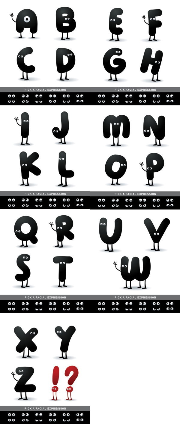 卡通字母——矢量素材