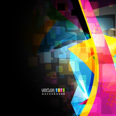 绚丽动感设计背景模板矢量素材-1