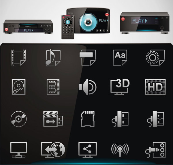 Technology icon 01 - Vector material