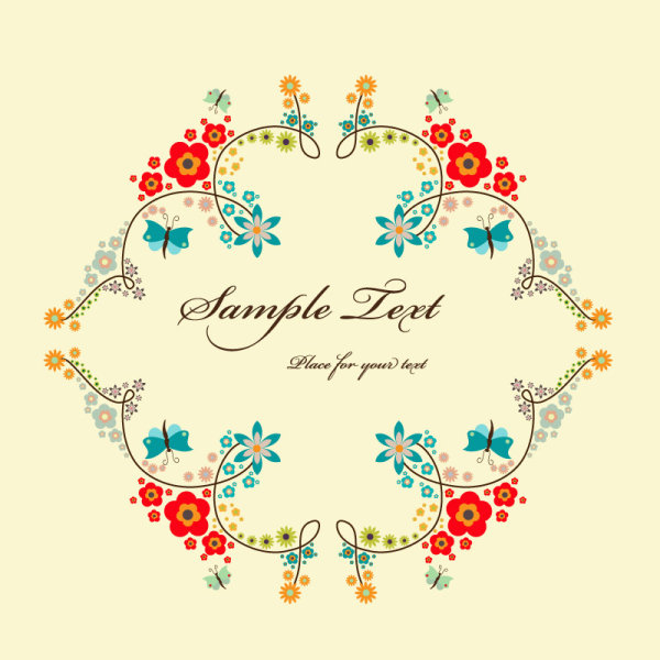 淡雅花纹纹样01&mdash;&mdash;矢量素材