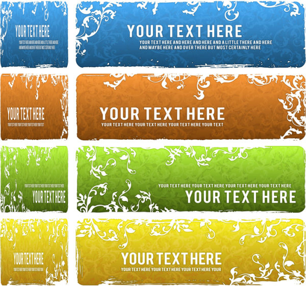 怀旧质感花纹横幅背景矢量素材