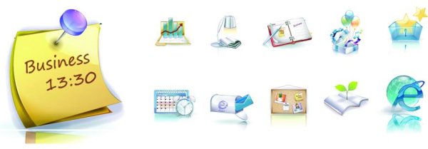 The exquisite 3D business icon vector material -3