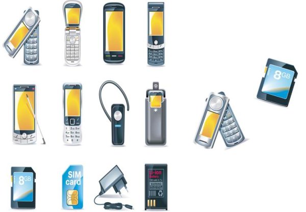 Mobile phone SIM card U disk vector material