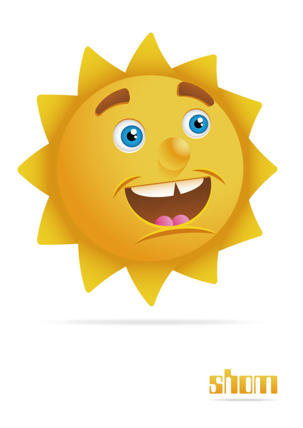 矢量风格的太阳卡通头像