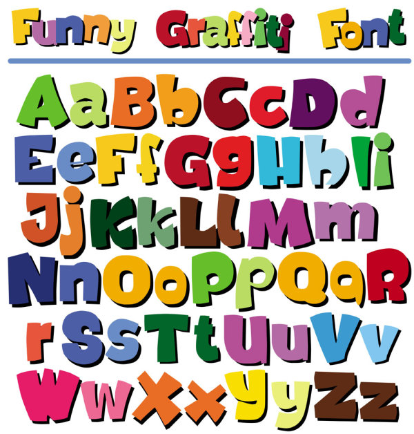 Cartoon POP Alphabet - vector material