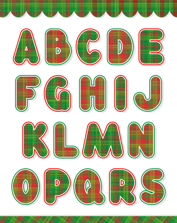 Christmas English font 01 - vector material