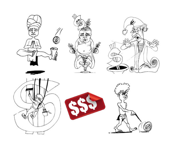 Cartoon comic 04 - vector material