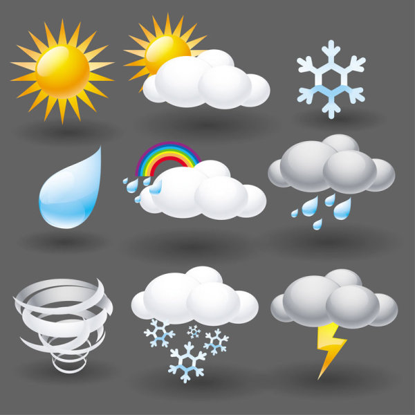 Cartoon weather icon 05 - vector material