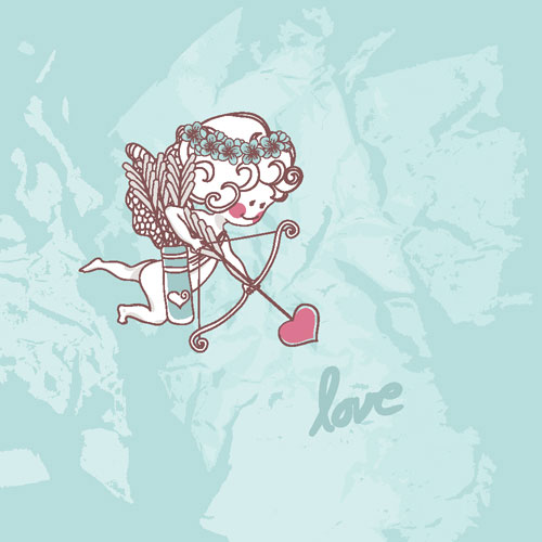 Valentine's Day cartoon illustrator 03 - vector material