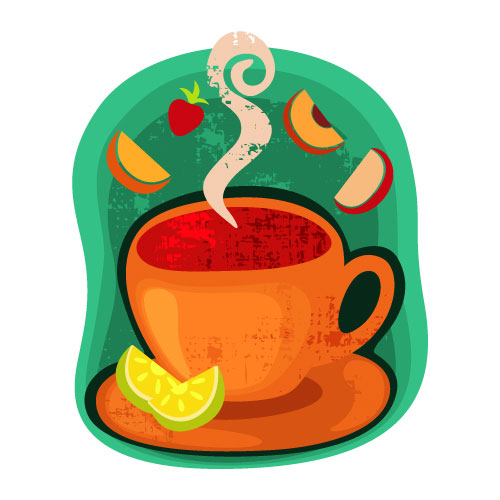 Cartoon coffee cup stickers 04 - vector material