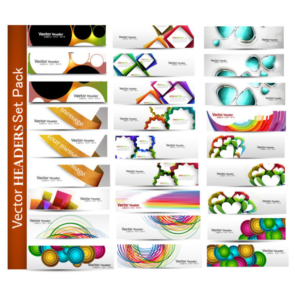 Fashion pattern banner 01 - vector material