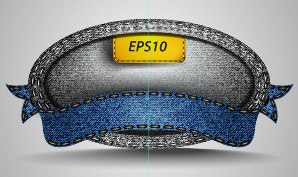 Denim texture stickers 01 - vector material