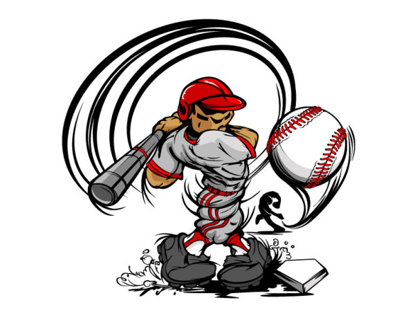 Baseball cartoon character 04 - vector material
