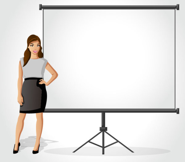 Cartoon Business picture background 03 - vector material