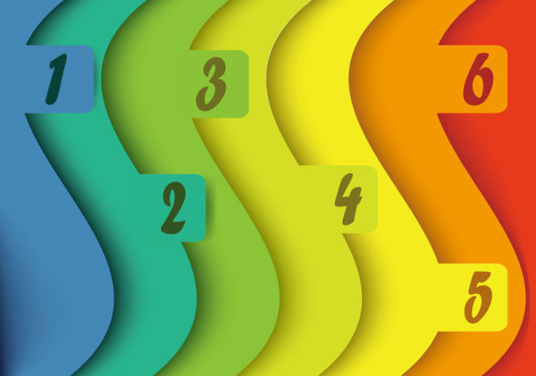 Colored stack of paper 04 - vector material