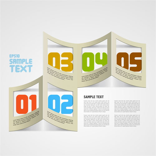 Creative folded hollow paper text template vector material -4