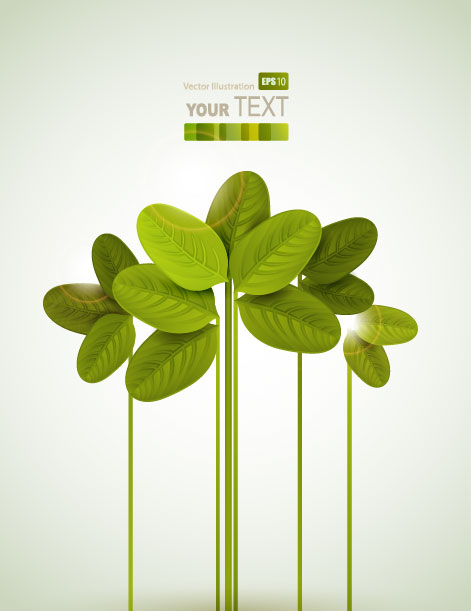 Green Leaf card 02 - vector material