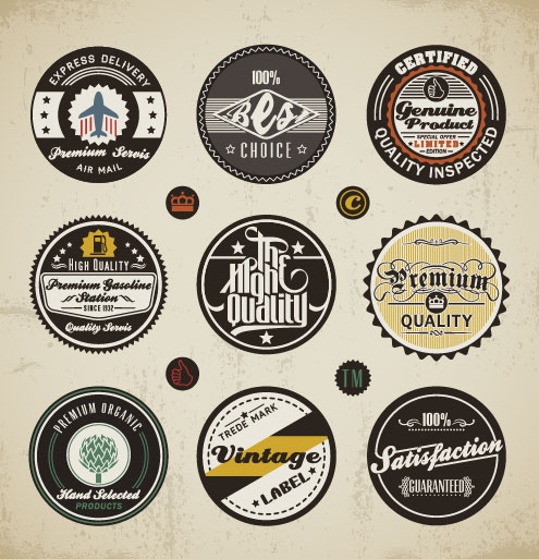 European retro label 01 - vector material