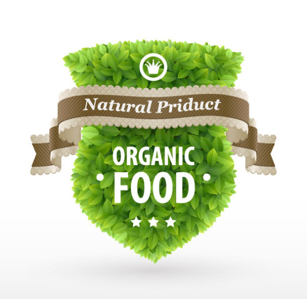 Creative green leaf shape stickers 03 - vector material