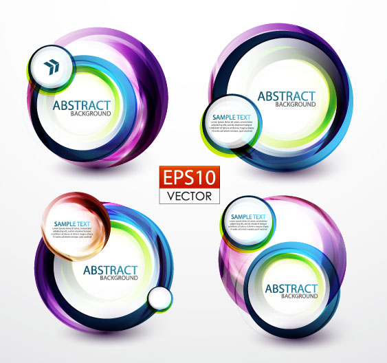 Colorful circle stickers 03 - vector material